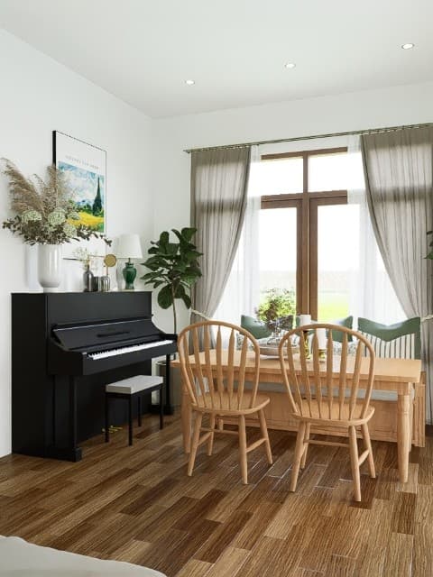 ภาพเรนเดอร์ห้องนั่งเล่นที่ตกแต่งแล้วเสร็จ 2